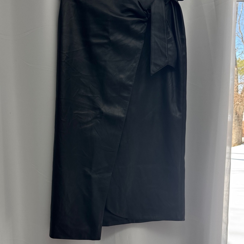 Elegant loft Black Wrap faux leather Skirt